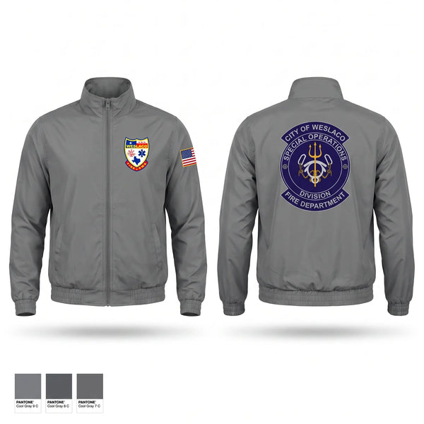Windbreaker, Weslaco Fire Department, Fire Department, Teamtime, Team time, sublimation, custom sports apparel, team uniforms, spirit wear, spiritwear, sports uniforms, custom shirts, team store, custom team store, fundraiser sports, apparel fundraiser