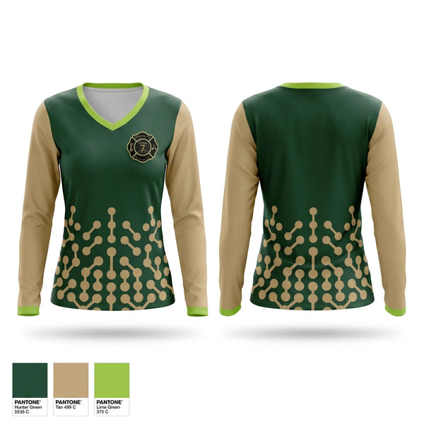 Womens Long Sleeve Vneck Shirt, Crew 7, , Teamtime, Team time, sublimation, custom sports apparel, team uniforms, spirit wear, spiritwear, sports uniforms, custom shirts, team store, custom team store, fundraiser sports, apparel fundraiser