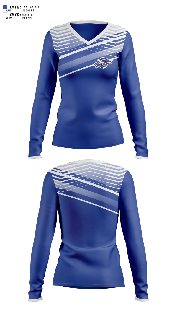 Womens Long Sleeve Vneck Shirt, Jessieville Lions Golf, Golf, Teamtime, Team time, sublimation, custom sports apparel, team uniforms, spirit wear, spiritwear, sports uniforms, custom shirts, team store, custom team store, fundraiser sports, apparel fundraiser