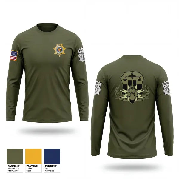 Long Sleeve Performance Shirt, Anne Arundel County Sheriff’s K9 Unit, Police, Teamtime, Team time, sublimation, custom sports apparel, team uniforms, spirit wear, spiritwear, sports uniforms, custom shirts, team store, custom team store, fundraiser sports, apparel fundraiser