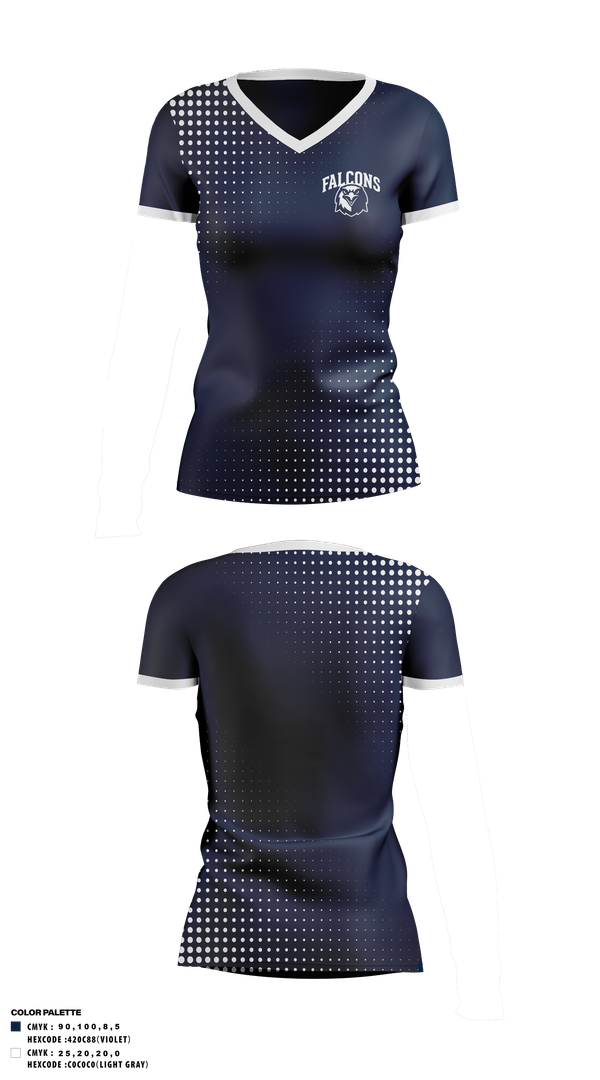 Womens Short Sleeve Vneck Shirt, Frontier School of Excellence Basketball, Men's Basketball, Teamtime, Team time, sublimation, custom sports apparel, team uniforms, spirit wear, spiritwear, sports uniforms, custom shirts, team store, custom team store, fundraiser sports, apparel fundraiser