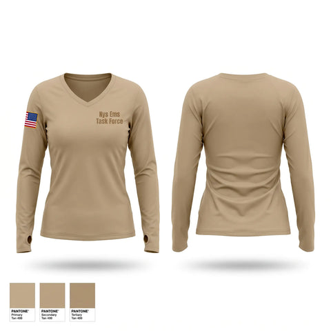 Womens Long Sleeve Vneck Shirt, Nys Ems Task Force, EMS/EMT, Teamtime, Team time, sublimation, custom sports apparel, team uniforms, spirit wear, spiritwear, sports uniforms, custom shirts, team store, custom team store, fundraiser sports, apparel fundraiser