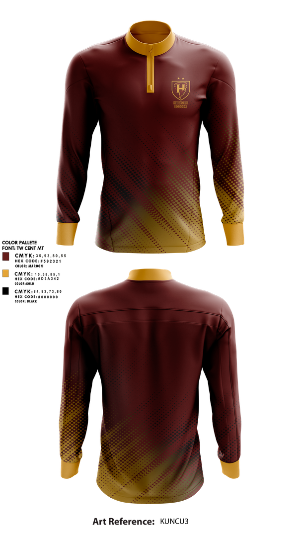 Quarter Zip Jacket, Hickory High School, Men's Soccer, Teamtime, Team time, sublimation, custom sports apparel, team uniforms, spirit wear, spiritwear, sports uniforms, custom shirts, team store, custom team store, fundraiser sports, apparel fundraiser
