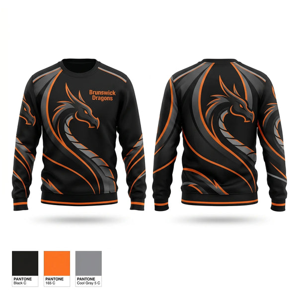 Crew Neck Sweatshirt, Brunswick Dragons, Women's Basketball, Teamtime, Team time, sublimation, custom sports apparel, team uniforms, spirit wear, spiritwear, sports uniforms, custom shirts, team store, custom team store, fundraiser sports, apparel fundraiser