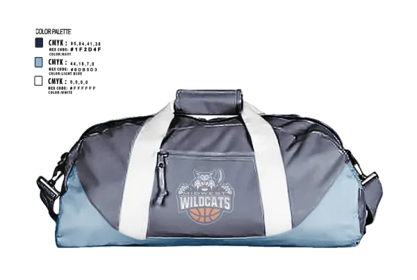 Duffle Bag, Midwest Wildcats, Women's Basketball, Teamtime, Team time, sublimation, custom sports apparel, team uniforms, spirit wear, spiritwear, sports uniforms, custom shirts, team store, custom team store, fundraiser sports, apparel fundraiser