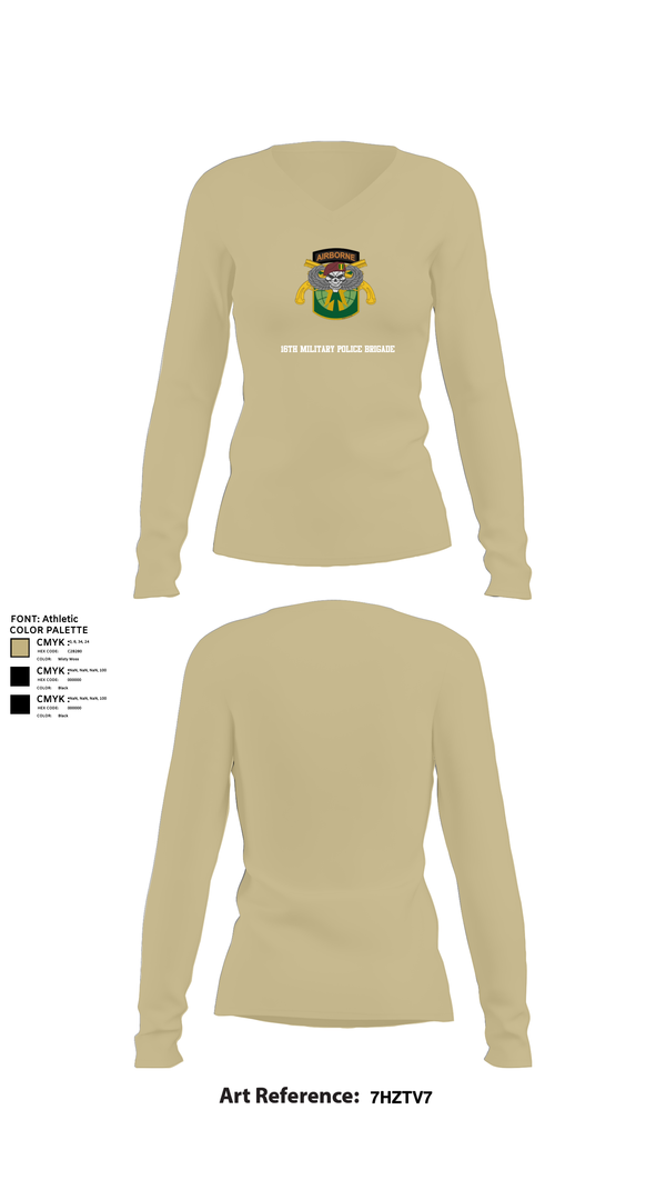 Womens Long Sleeve Vneck Shirt, 16th Military Police Brigade, , Teamtime, Team time, sublimation, custom sports apparel, team uniforms, spirit wear, spiritwear, sports uniforms, custom shirts, team store, custom team store, fundraiser sports, apparel fundraiser