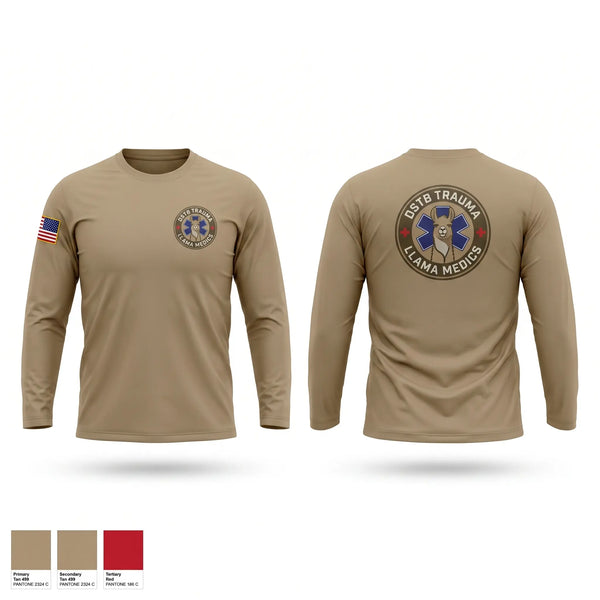 Long Sleeve Performance Shirt, DSTB Trauma Llama Medics, Army, Teamtime, Team time, sublimation, custom sports apparel, team uniforms, spirit wear, spiritwear, sports uniforms, custom shirts, team store, custom team store, fundraiser sports, apparel fundraiser