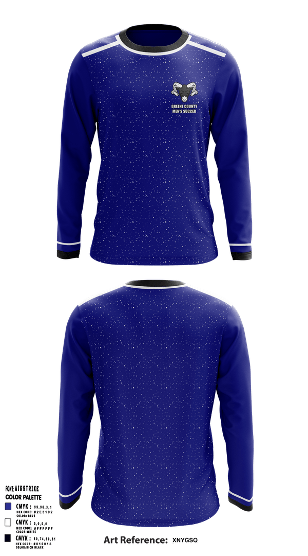 Long Sleeve Performance Shirt, Greene County Middle School Soccer, Men's Soccer, Teamtime, Team time, sublimation, custom sports apparel, team uniforms, spirit wear, spiritwear, sports uniforms, custom shirts, team store, custom team store, fundraiser sports, apparel fundraiser