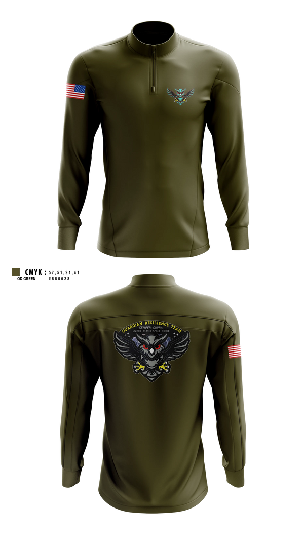 Quarter Zip Jacket, Guardian Resilience Team, Space Force, Teamtime, Team time, sublimation, custom sports apparel, team uniforms, spirit wear, spiritwear, sports uniforms, custom shirts, team store, custom team store, fundraiser sports, apparel fundraiser