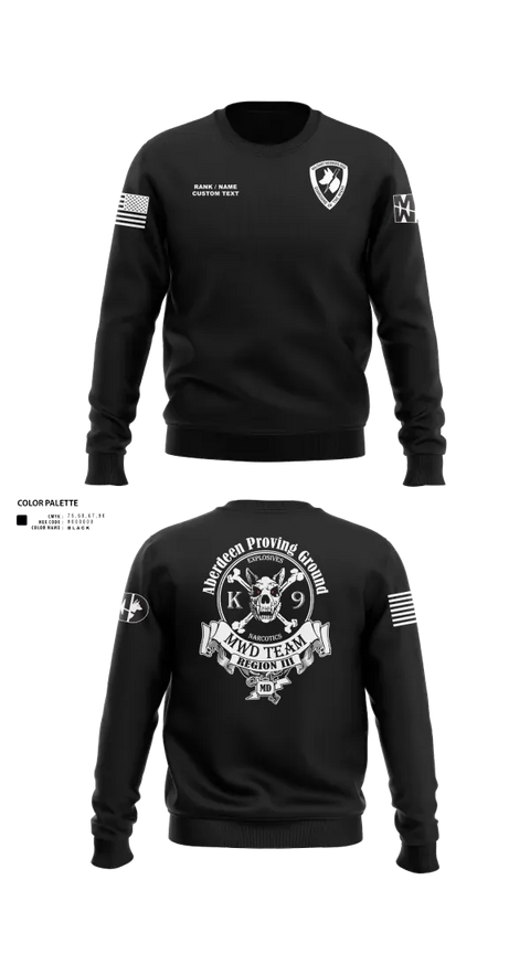 Crew Neck Sweatshirt, Aberdeen Proving Ground Police Department, Police, Teamtime, Team time, sublimation, custom sports apparel, team uniforms, spirit wear, spiritwear, sports uniforms, custom shirts, team store, custom team store, fundraiser sports, apparel fundraiser