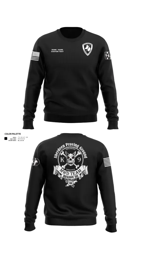 Crew Neck Sweatshirt, Aberdeen Proving Ground Police Department, Police, Teamtime, Team time, sublimation, custom sports apparel, team uniforms, spirit wear, spiritwear, sports uniforms, custom shirts, team store, custom team store, fundraiser sports, apparel fundraiser
