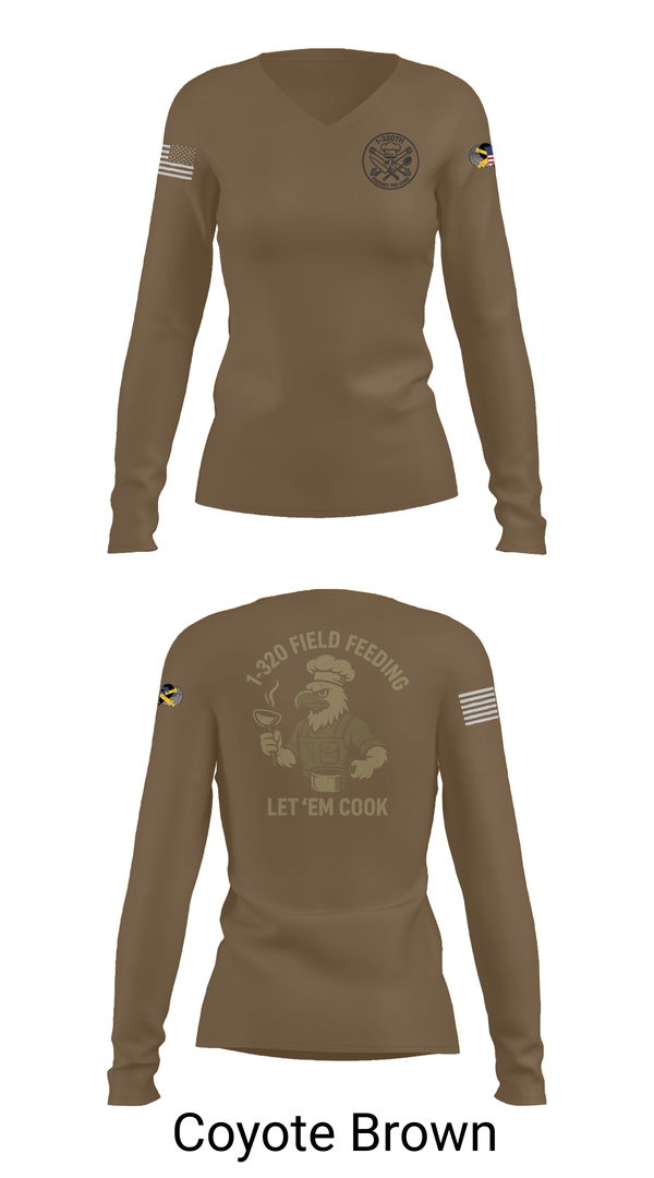 Womens Long Sleeve Vneck Shirt, 1-320th, , Teamtime, Team time, sublimation, custom sports apparel, team uniforms, spirit wear, spiritwear, sports uniforms, custom shirts, team store, custom team store, fundraiser sports, apparel fundraiser