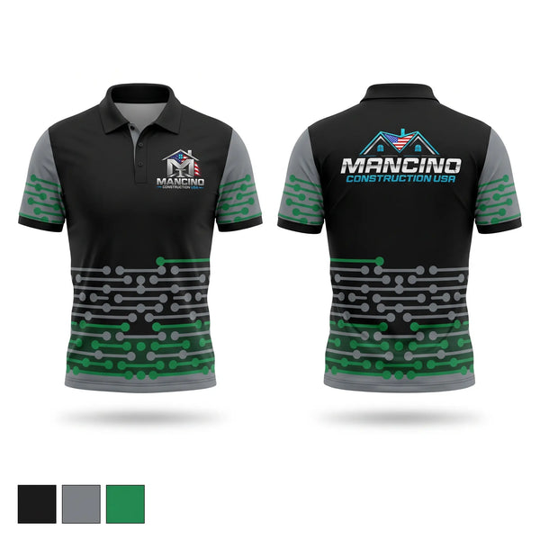 Short Sleeve Performance Polo, Mancino construction USA, , Teamtime, Team time, sublimation, custom sports apparel, team uniforms, spirit wear, spiritwear, sports uniforms, custom shirts, team store, custom team store, fundraiser sports, apparel fundraiser