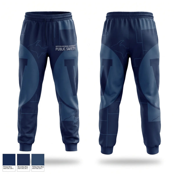 Sweatpants, Western Michigan University Public Safety, Police, Teamtime, Team time, sublimation, custom sports apparel, team uniforms, spirit wear, spiritwear, sports uniforms, custom shirts, team store, custom team store, fundraiser sports, apparel fundraiser