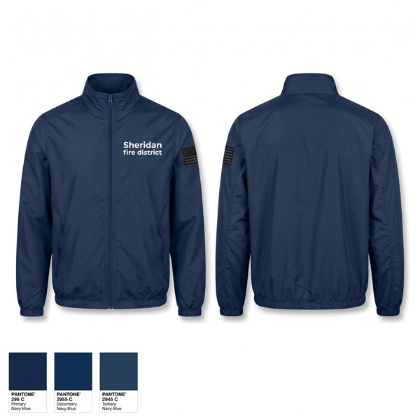 Windbreaker, Sheridan fire district, Fire Department, Teamtime, Team time, sublimation, custom sports apparel, team uniforms, spirit wear, spiritwear, sports uniforms, custom shirts, team store, custom team store, fundraiser sports, apparel fundraiser