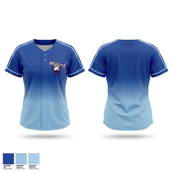 Two Button Softball Jersey, MISFITZ, Softball, Teamtime, Team time, sublimation, custom sports apparel, team uniforms, spirit wear, spiritwear, sports uniforms, custom shirts, team store, custom team store, fundraiser sports, apparel fundraiser