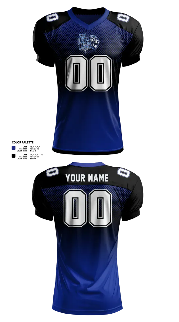 Football Jersey, Lady Lions, , Teamtime, Team time, sublimation, custom sports apparel, team uniforms, spirit wear, spiritwear, sports uniforms, custom shirts, team store, custom team store, fundraiser sports, apparel fundraiser