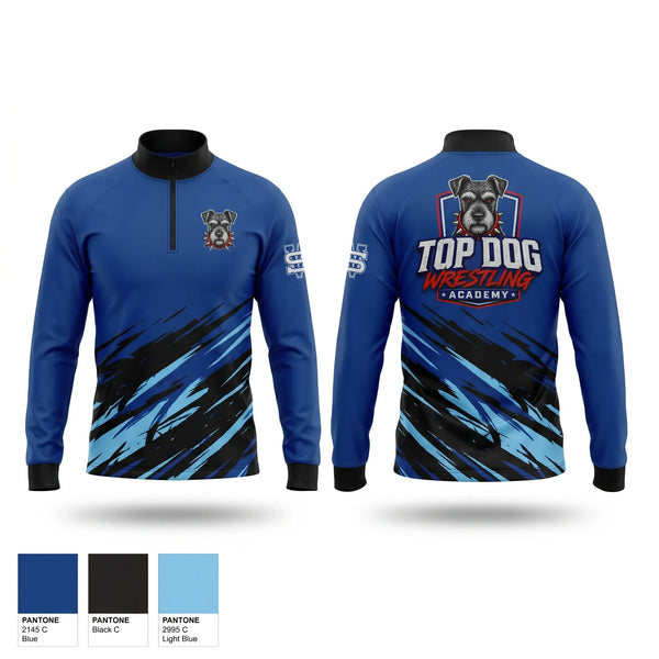 Quarter Zip Jacket, Top Dog Wrestling Academy, Wrestling, Teamtime, Team time, sublimation, custom sports apparel, team uniforms, spirit wear, spiritwear, sports uniforms, custom shirts, team store, custom team store, fundraiser sports, apparel fundraiser