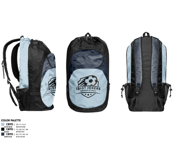 Gear Bag, Idiot Jokers, Men's Soccer, Teamtime, Team time, sublimation, custom sports apparel, team uniforms, spirit wear, spiritwear, sports uniforms, custom shirts, team store, custom team store, fundraiser sports, apparel fundraiser