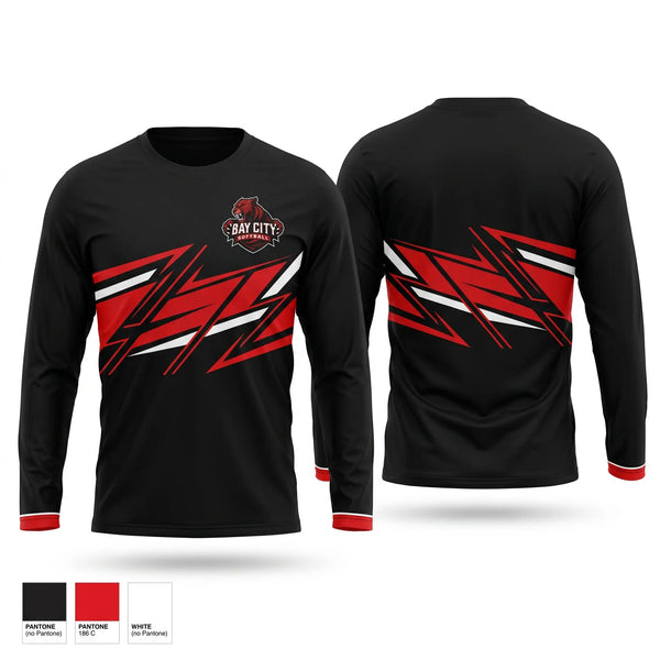 Long Sleeve Performance Shirt, Bay City Panthers, Softball, Teamtime, Team time, sublimation, custom sports apparel, team uniforms, spirit wear, spiritwear, sports uniforms, custom shirts, team store, custom team store, fundraiser sports, apparel fundraiser