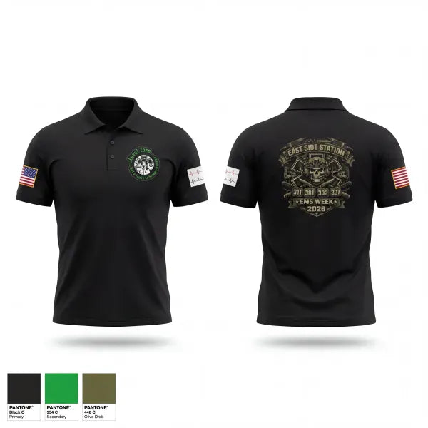 Short Sleeve Performance Polo, ACC East Side, EMS/EMT, Teamtime, Team time, sublimation, custom sports apparel, team uniforms, spirit wear, spiritwear, sports uniforms, custom shirts, team store, custom team store, fundraiser sports, apparel fundraiser