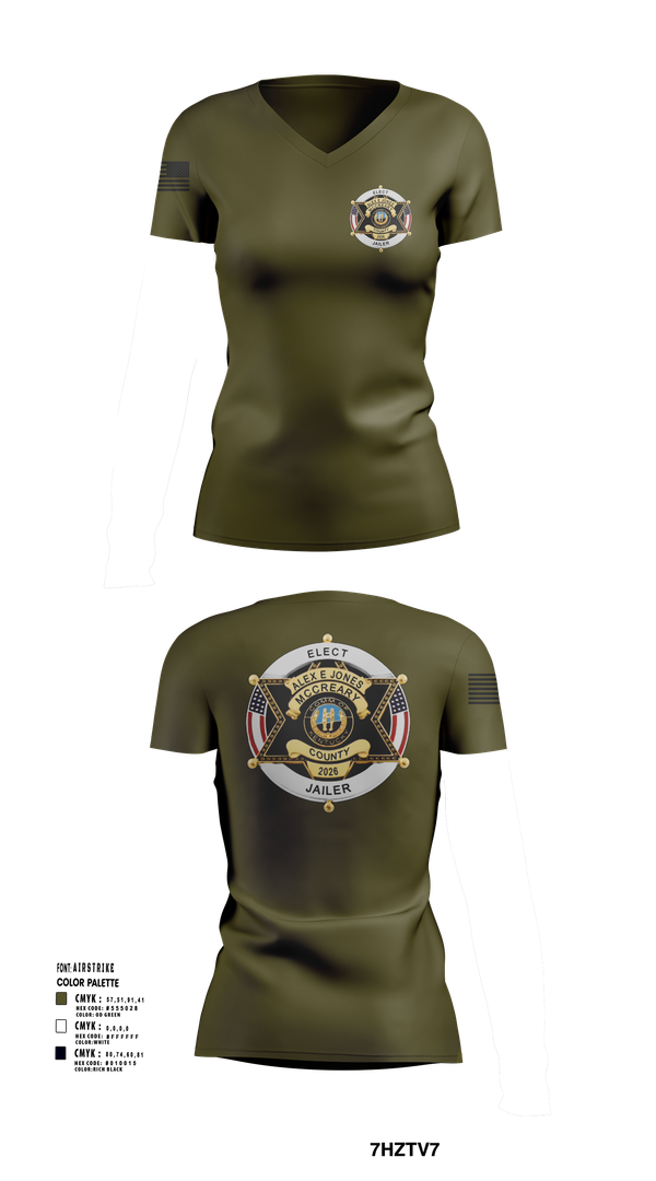 Womens Short Sleeve Vneck Shirt, Alex E. Jones for Jailer 2026, , Teamtime, Team time, sublimation, custom sports apparel, team uniforms, spirit wear, spiritwear, sports uniforms, custom shirts, team store, custom team store, fundraiser sports, apparel fundraiser