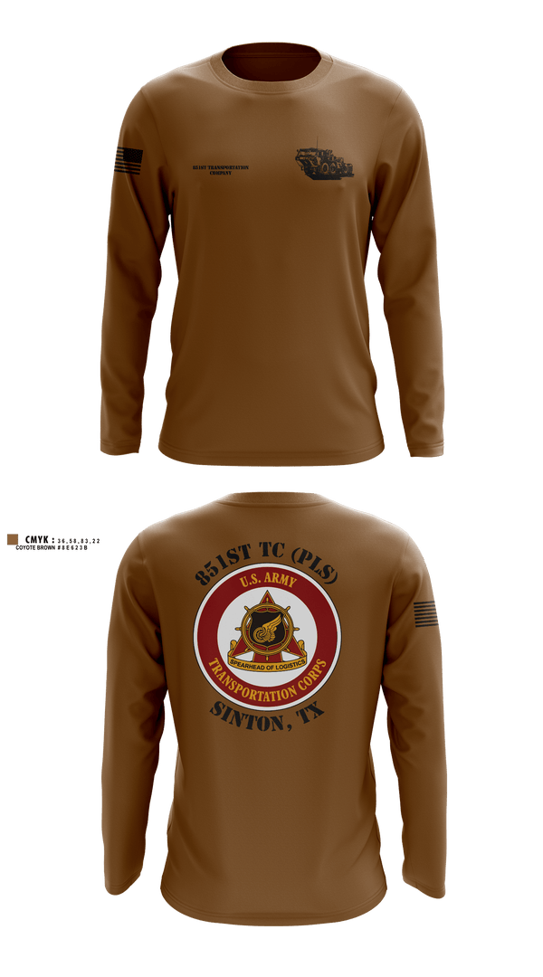 Long Sleeve Performance Shirt, 851st Transportation Company, Army, Teamtime, Team time, sublimation, custom sports apparel, team uniforms, spirit wear, spiritwear, sports uniforms, custom shirts, team store, custom team store, fundraiser sports, apparel fundraiser