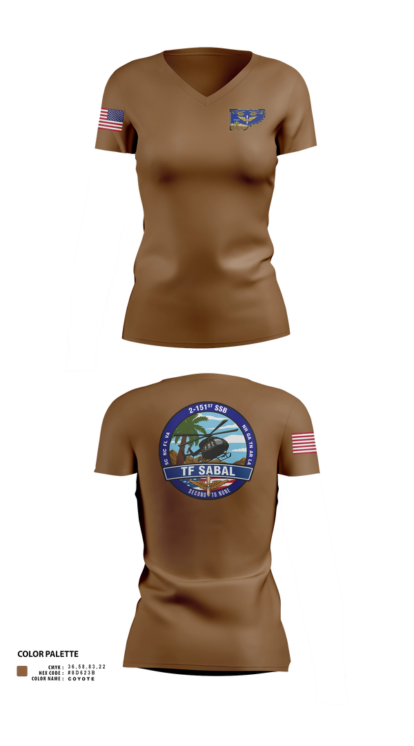 Womens Short Sleeve Vneck Shirt, TF Sabal, National Guard, Teamtime, Team time, sublimation, custom sports apparel, team uniforms, spirit wear, spiritwear, sports uniforms, custom shirts, team store, custom team store, fundraiser sports, apparel fundraiser