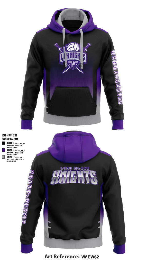 Hoodie, LI Knights, Women's Volleyball, Teamtime, Team time, sublimation, custom sports apparel, team uniforms, spirit wear, spiritwear, sports uniforms, custom shirts, team store, custom team store, fundraiser sports, apparel fundraiser