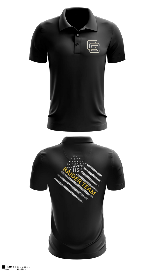 Short Sleeve Performance Polo, Goose Creek high school JROTC, Bowling, Teamtime, Team time, sublimation, custom sports apparel, team uniforms, spirit wear, spiritwear, sports uniforms, custom shirts, team store, custom team store, fundraiser sports, apparel fundraiser