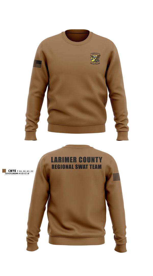 Crew Neck Sweatshirt, Larimer County Swat, Police, Teamtime, Team time, sublimation, custom sports apparel, team uniforms, spirit wear, spiritwear, sports uniforms, custom shirts, team store, custom team store, fundraiser sports, apparel fundraiser