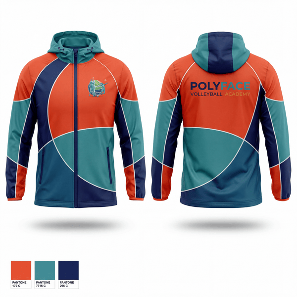 Windbreaker, PolyFace Volleyball Academy, Women's Volleyball, Teamtime, Team time, sublimation, custom sports apparel, team uniforms, spirit wear, spiritwear, sports uniforms, custom shirts, team store, custom team store, fundraiser sports, apparel fundraiser