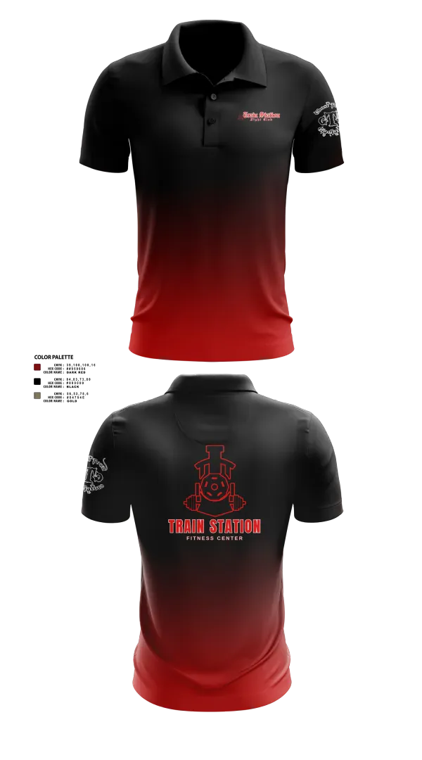 Short Sleeve Performance Polo, Train Station Fight Club, Spirit Store, Teamtime, Team time, sublimation, custom sports apparel, team uniforms, spirit wear, spiritwear, sports uniforms, custom shirts, team store, custom team store, fundraiser sports, apparel fundraiser