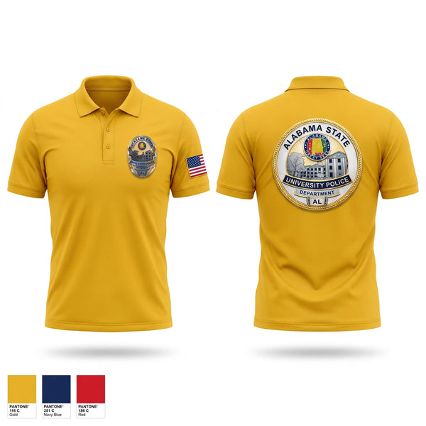Short Sleeve Performance Polo, Alabama State University Police Department, Police, Teamtime, Team time, sublimation, custom sports apparel, team uniforms, spirit wear, spiritwear, sports uniforms, custom shirts, team store, custom team store, fundraiser sports, apparel fundraiser