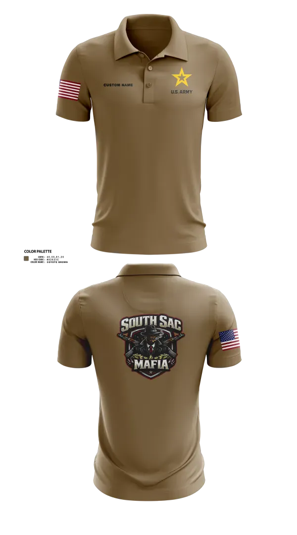 Short Sleeve Performance Polo, SAC SOUTH, Army, Teamtime, Team time, sublimation, custom sports apparel, team uniforms, spirit wear, spiritwear, sports uniforms, custom shirts, team store, custom team store, fundraiser sports, apparel fundraiser