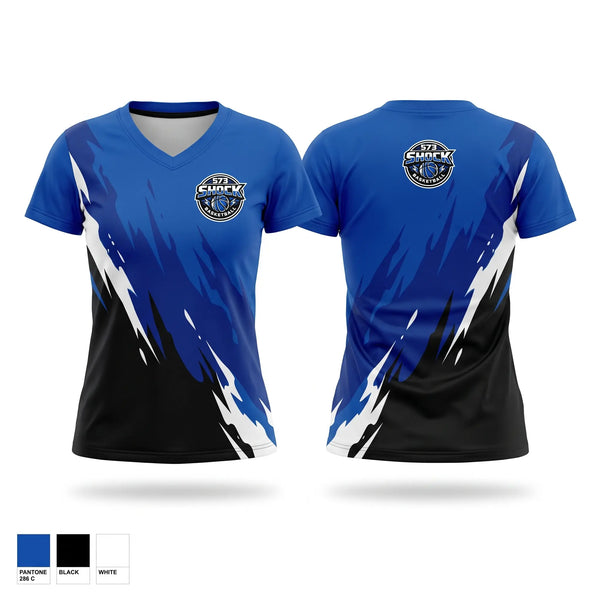 Womens Short Sleeve Vneck Shirt, 573 Shock, Men's Basketball, Teamtime, Team time, sublimation, custom sports apparel, team uniforms, spirit wear, spiritwear, sports uniforms, custom shirts, team store, custom team store, fundraiser sports, apparel fundraiser