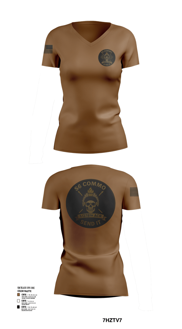 Womens Short Sleeve Vneck Shirt, 1/278th ACR, , Teamtime, Team time, sublimation, custom sports apparel, team uniforms, spirit wear, spiritwear, sports uniforms, custom shirts, team store, custom team store, fundraiser sports, apparel fundraiser