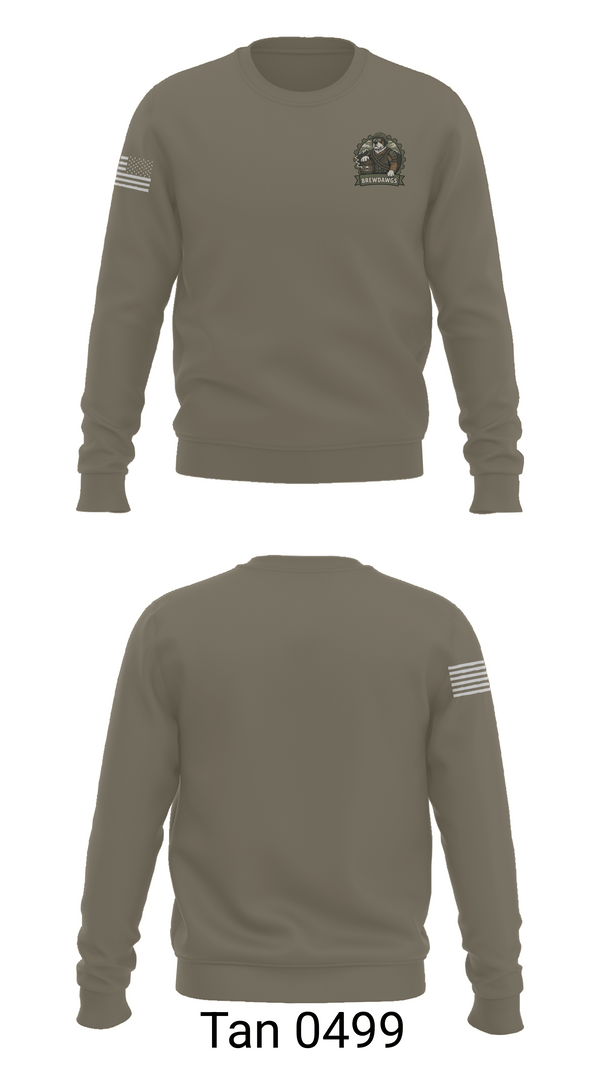 Crew Neck Sweatshirt, E2 Brewdawgs, Army, Teamtime, Team time, sublimation, custom sports apparel, team uniforms, spirit wear, spiritwear, sports uniforms, custom shirts, team store, custom team store, fundraiser sports, apparel fundraiser