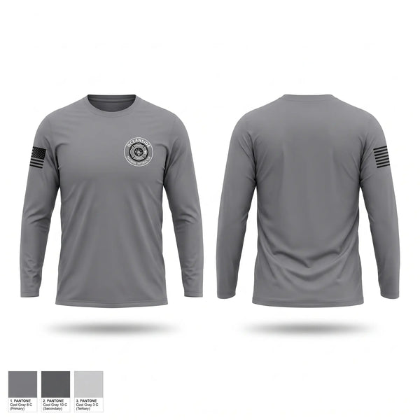 Long Sleeve Performance Shirt, Oceanside Fire Dept. Training, Fire Department, Teamtime, Team time, sublimation, custom sports apparel, team uniforms, spirit wear, spiritwear, sports uniforms, custom shirts, team store, custom team store, fundraiser sports, apparel fundraiser