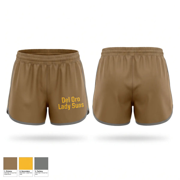 Womens Shorts, Del Oro Lady Suns, Softball, Teamtime, Team time, sublimation, custom sports apparel, team uniforms, spirit wear, spiritwear, sports uniforms, custom shirts, team store, custom team store, fundraiser sports, apparel fundraiser