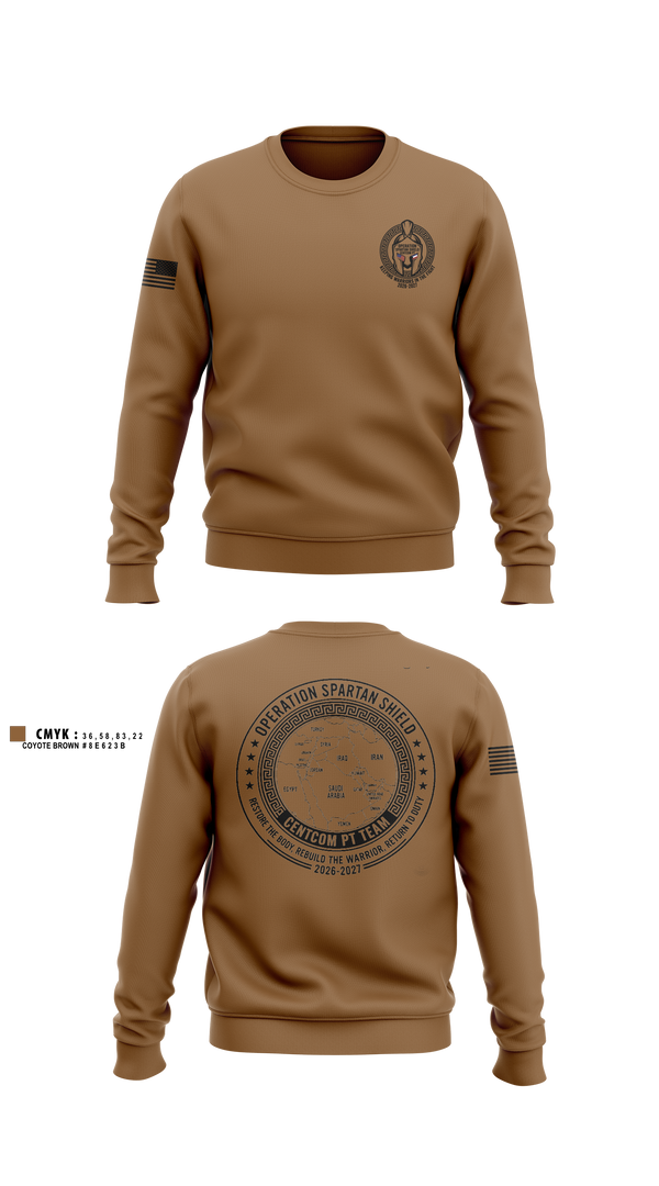 Crew Neck Sweatshirt, CENTCOM PT TEAM, Army, Teamtime, Team time, sublimation, custom sports apparel, team uniforms, spirit wear, spiritwear, sports uniforms, custom shirts, team store, custom team store, fundraiser sports, apparel fundraiser