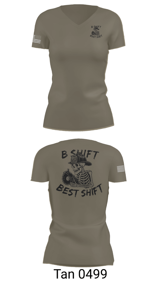 Womens Short Sleeve Vneck Shirt, 812 CES (B shift), Air Force, Teamtime, Team time, sublimation, custom sports apparel, team uniforms, spirit wear, spiritwear, sports uniforms, custom shirts, team store, custom team store, fundraiser sports, apparel fundraiser