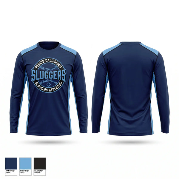 Long Sleeve Performance Shirt, Sluggers, Baseball, Teamtime, Team time, sublimation, custom sports apparel, team uniforms, spirit wear, spiritwear, sports uniforms, custom shirts, team store, custom team store, fundraiser sports, apparel fundraiser