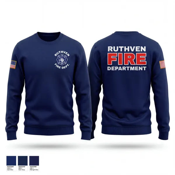 Crew Neck Sweatshirt, Ruthven Fire Department, Fire Department, Teamtime, Team time, sublimation, custom sports apparel, team uniforms, spirit wear, spiritwear, sports uniforms, custom shirts, team store, custom team store, fundraiser sports, apparel fundraiser