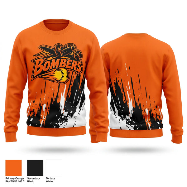 Crew Neck Sweatshirt, Bombers, Softball, Teamtime, Team time, sublimation, custom sports apparel, team uniforms, spirit wear, spiritwear, sports uniforms, custom shirts, team store, custom team store, fundraiser sports, apparel fundraiser