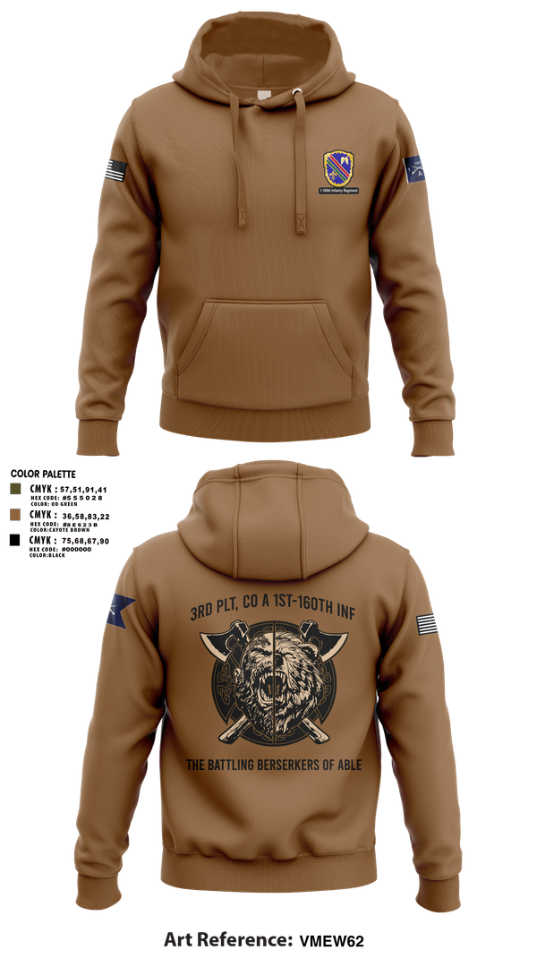 Hoodie, Co A, 1st-160th INF, 79th IBCT, , Teamtime, Team time, sublimation, custom sports apparel, team uniforms, spirit wear, spiritwear, sports uniforms, custom shirts, team store, custom team store, fundraiser sports, apparel fundraiser