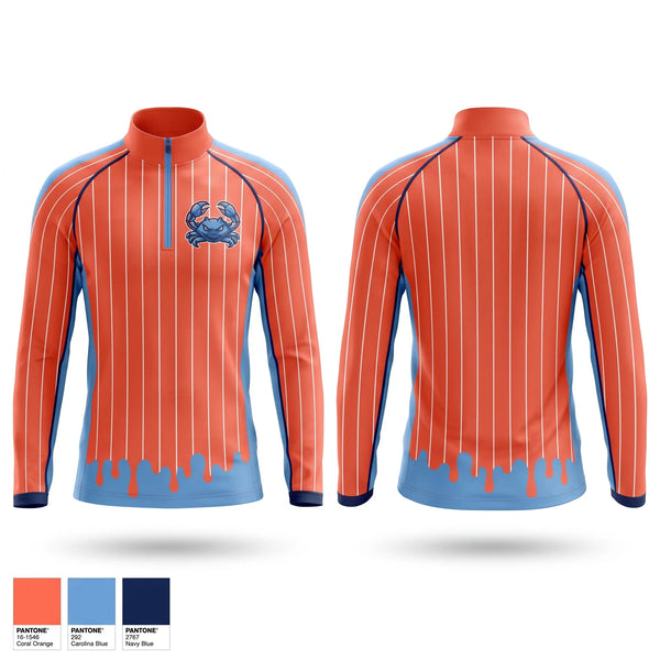 Quarter Zip Jacket, Back bay blue crabs, Baseball, Teamtime, Team time, sublimation, custom sports apparel, team uniforms, spirit wear, spiritwear, sports uniforms, custom shirts, team store, custom team store, fundraiser sports, apparel fundraiser