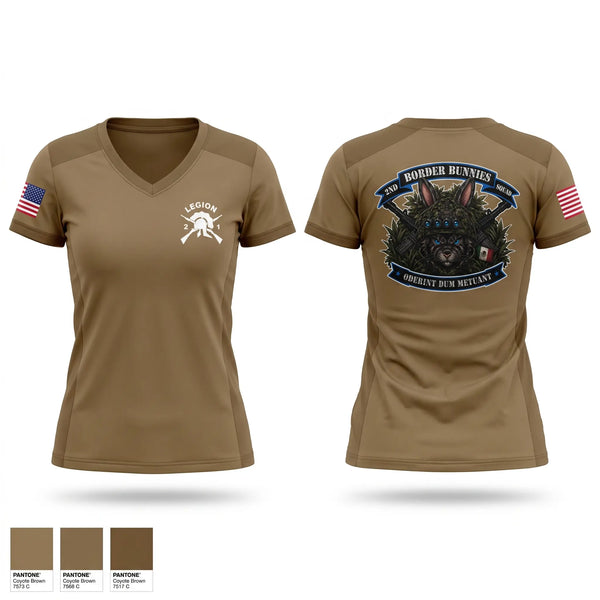 Womens Short Sleeve Vneck Shirt, Border bunnies, Army, Teamtime, Team time, sublimation, custom sports apparel, team uniforms, spirit wear, spiritwear, sports uniforms, custom shirts, team store, custom team store, fundraiser sports, apparel fundraiser