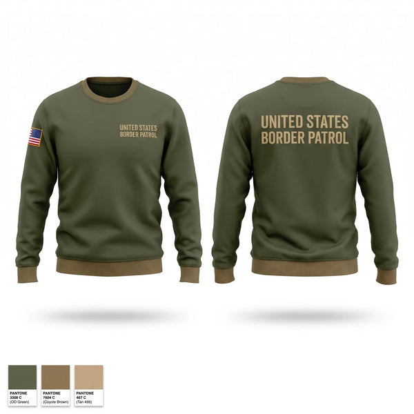 Crew Neck Sweatshirt, United States Border Patrol, Police, Teamtime, Team time, sublimation, custom sports apparel, team uniforms, spirit wear, spiritwear, sports uniforms, custom shirts, team store, custom team store, fundraiser sports, apparel fundraiser