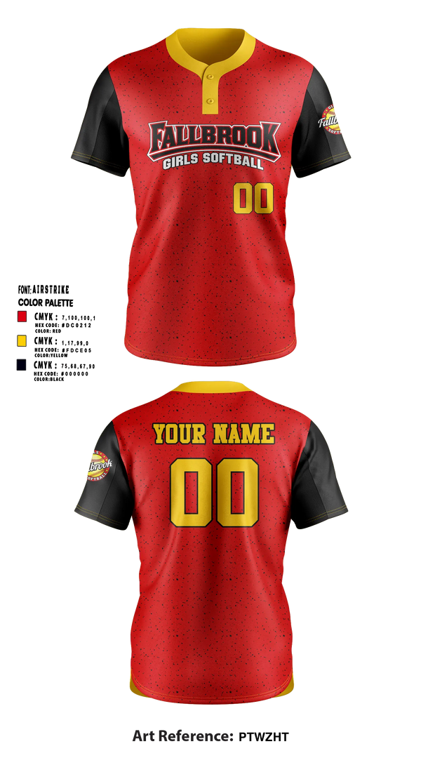 Two Button Softball Jersey, Fallbrook girls softball, Softball, Teamtime, Team time, sublimation, custom sports apparel, team uniforms, spirit wear, spiritwear, sports uniforms, custom shirts, team store, custom team store, fundraiser sports, apparel fundraiser